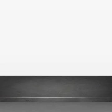 Black stone table top isolated on white background, promotional web template - Stock Illustration