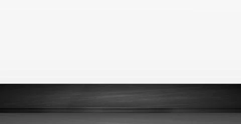 Black stone table top on white panoramic background, promotional web template Stock Illustration