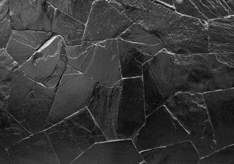 Black stone wall Stock Photos
