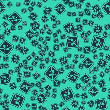 Black Stop bee icon isolated seamless pattern on green background. Sweet natural Illustrazione stock