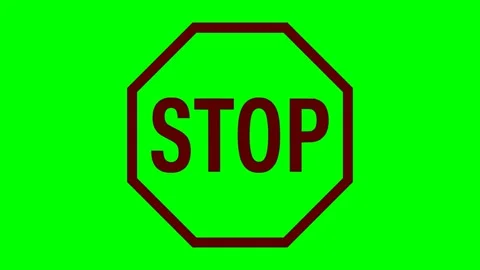 Black stop sign red flash animation Vídeos de archivo 342830142