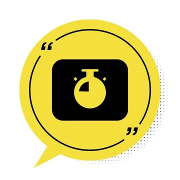 Black Stopwatch icon isolated on white background. Time timer sign. Chronometer Stock Illustration