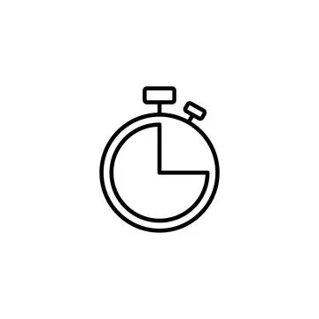Black Stopwatch icon, logo. Chronometer, timer sign. Illustrazione stock