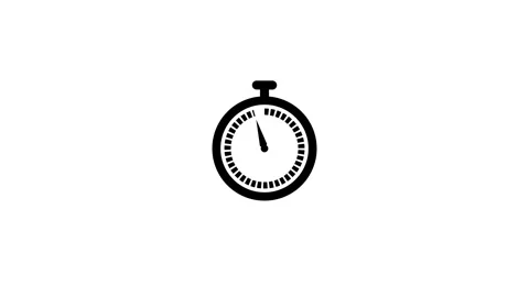 Black Stopwatch Icon with Moving Hand Stock Footage 333154184