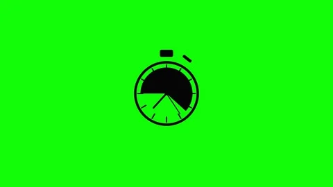Black stopwatch loading indicator on green screen 4K Vídeo Stock 338288060