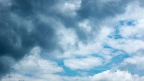 Black Storm Cloud Moving On Sky - Time Lapse Stock Footage 76178807