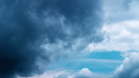Black Storm Cloud Moving On Sky - Time Lapse Stock Footage 76190432