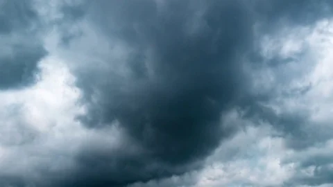 Black Storm Cloud Moving On Sky - Time Lapse Stock Footage 76204347