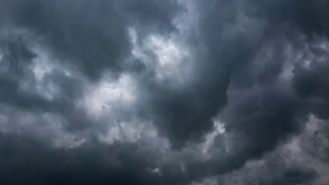 Black Storm Cloud Moving On Sky - Time Lapse Stock Footage 76224126