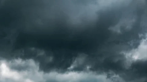 Black Storm Cloud Moving On Sky - Time Lapse Stock Footage 76557998