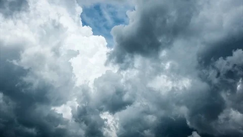 Black Storm Cloud Moving On Sky - Time Lapse Stock Footage 76979129