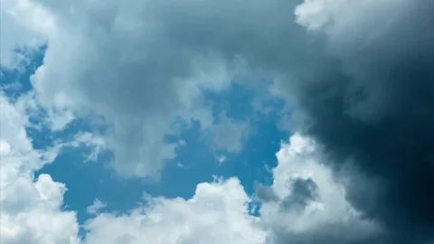 Black Storm Cloud Moving On Sky - Time Lapse Stock Footage 77153766