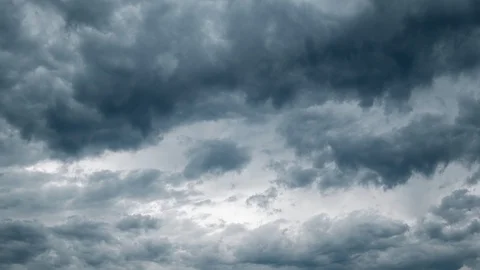 Black Storm Cloud Moving On Sky - Time Lapse Stock Footage 124636668
