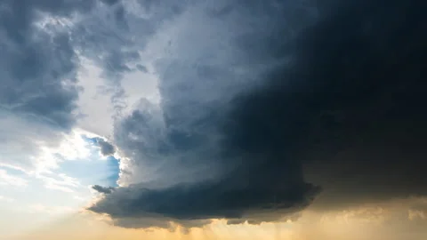 Black Storm Clouds Rush Across the Sky in 4K Visual Timelapse Stock Footage 306090805