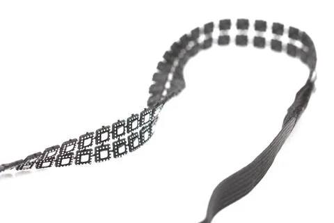 Black strap on a white background. macro Foto stock