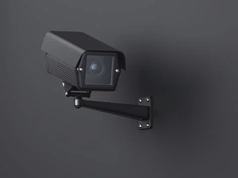 Black street camera. 3d rendering Stock Photos