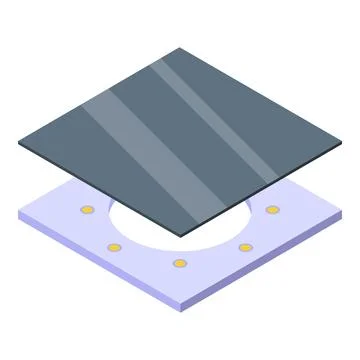 Black stretch ceiling icon isometric vector. Apartment interior Stock Illustration