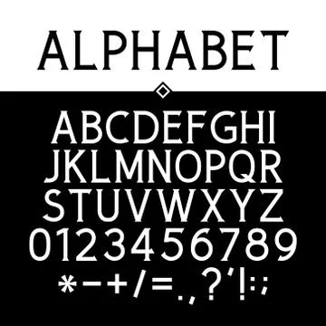 Black Strict Serif Font Stock Illustration