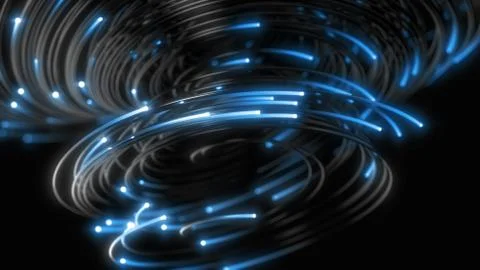 Black strings with glowing heads. 3d illustration Stock Illustration