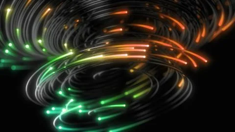 Black strings with glowing heads. 3d illustration Stock Illustration