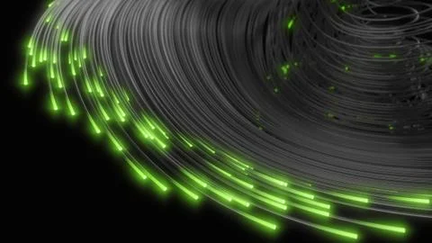 Black strings with glowing heads. 3d illustration Stock Illustration