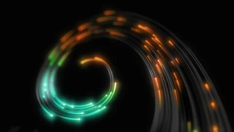 Black strings with glowing heads. 3d illustration Stock Illustration