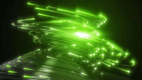 Black strings with glowing heads. 3d illustration Stock Illustration