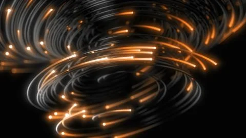 Black strings with glowing heads. 3d illustration Stock Illustration