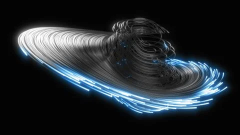 Black strings with glowing heads. 3d illustration Stock Illustration