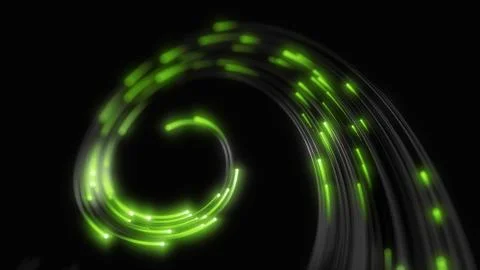 Black strings with glowing heads. 3d illustration Stock Illustration