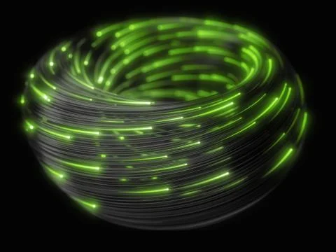 Black strings with glowing heads. 3d illustration Stock Illustration