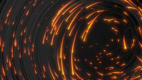 Black strings with glowing heads in dark. 3d illustration Stock Illustration