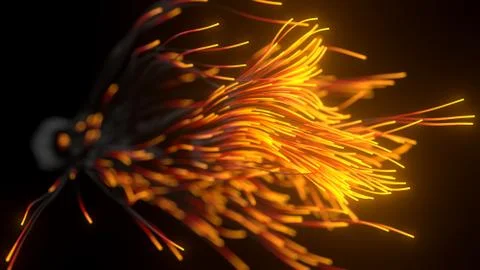 Black strings with glowing heads. suitable for technology, internet and compu Stock Illustration