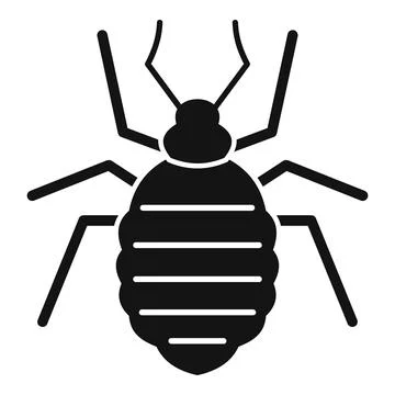 Black striped aphid insect spreading on plant icon Stock Illustration