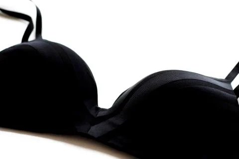 Black striped bra. Stock Photos