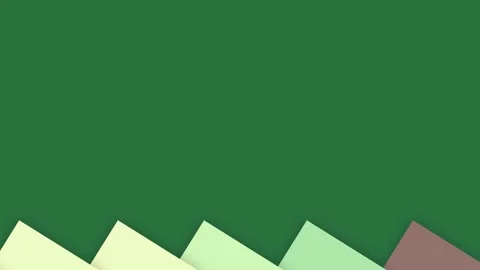 Black striped several different colored triangles bunch of papers on table Stock Footage 335696975