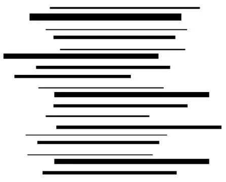 Black stripes are thin and thick creating movement. horizontal l Stock Illustration