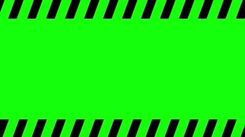 Black stripped rectangle, blank warning sign on green screen Stock Footage 310797284