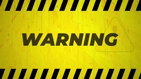 Black Stripped Rectangle on yellow background. Blank Warning Sign Stockbeeldmateriaal 310797283