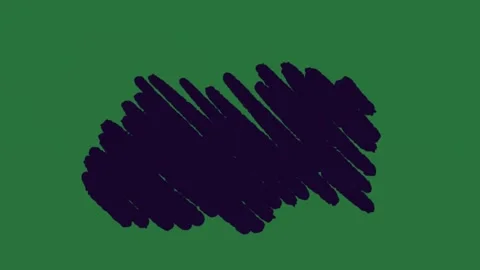 Black stroke and outline white logo cat isolated on green screen background Stock Footage 336955304