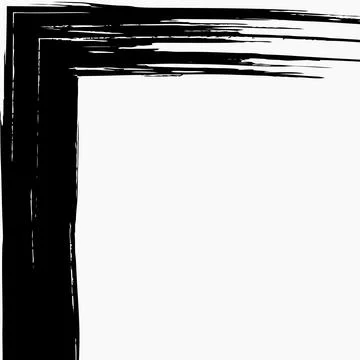Black stroke grunge frame border empty space template background vector Stock Illustration