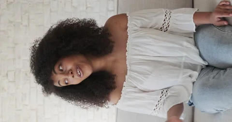 Black student talking to web camera during remote online distance video call. Stock Footage 158808393