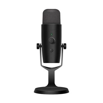 Black Studio Microphone Isolated on White Background Stock Illustration
