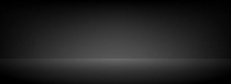 Black studio scene background. Dark noir room surface. Limbo esthetic backdrop Stock Illustration