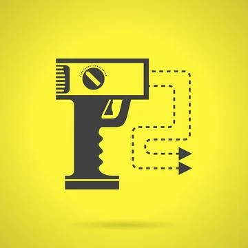 Black stun gun flat vector icon Flat black silhouette vector icon for stun... 스톡 사진