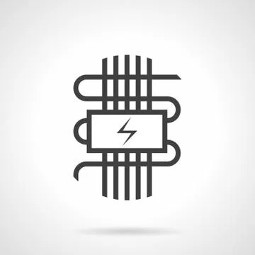 Black style vector icon for electric warm floor Stock Illustration