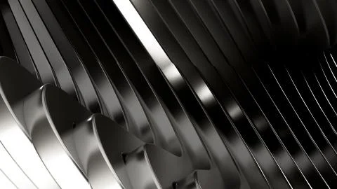 Black, stylish, modern metallic background with smooth lines. 3d illustration Stock Illustration