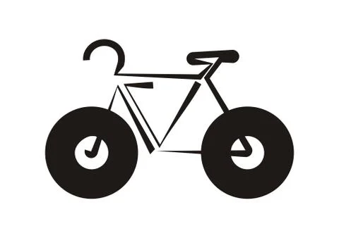 Black stylized bicycle icon vector illustration Illustrazione stock