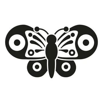 Black stylized butterfly icon vector illustration Stock Illustration