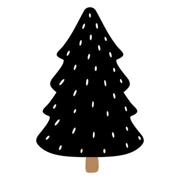 Black stylized Christmas tree Stock Illustration